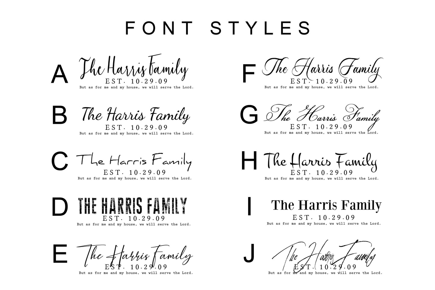 5th Anniversary Joshua 24:15 Family Name Sign - HoneycombProverbs - Signs - Christian Wall Art