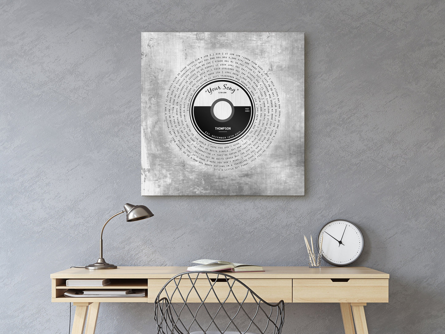 "Vinyl Record" Song Lyrics on Tin - HoneycombProverbs - Signs - Tin and Aluminum Gifts