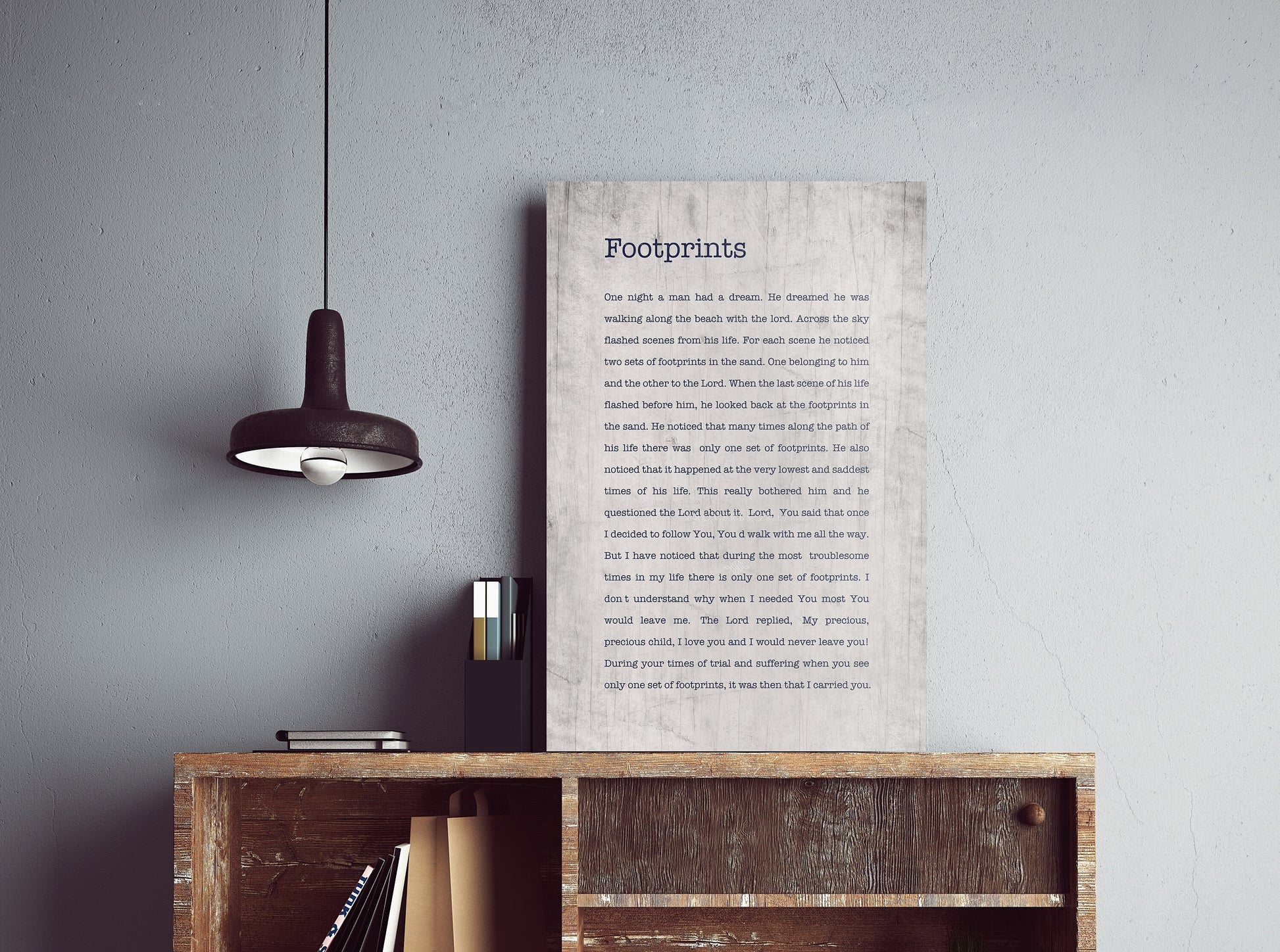 Rustic Farmhouse Footprints Wall Art - HoneycombProverbs - Signs - Christian Wall Art