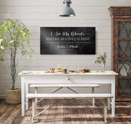 I Am My Beloved's Personalized Wood Couple's Sign - HoneycombProverbs - Signs - Christian Wall Art
