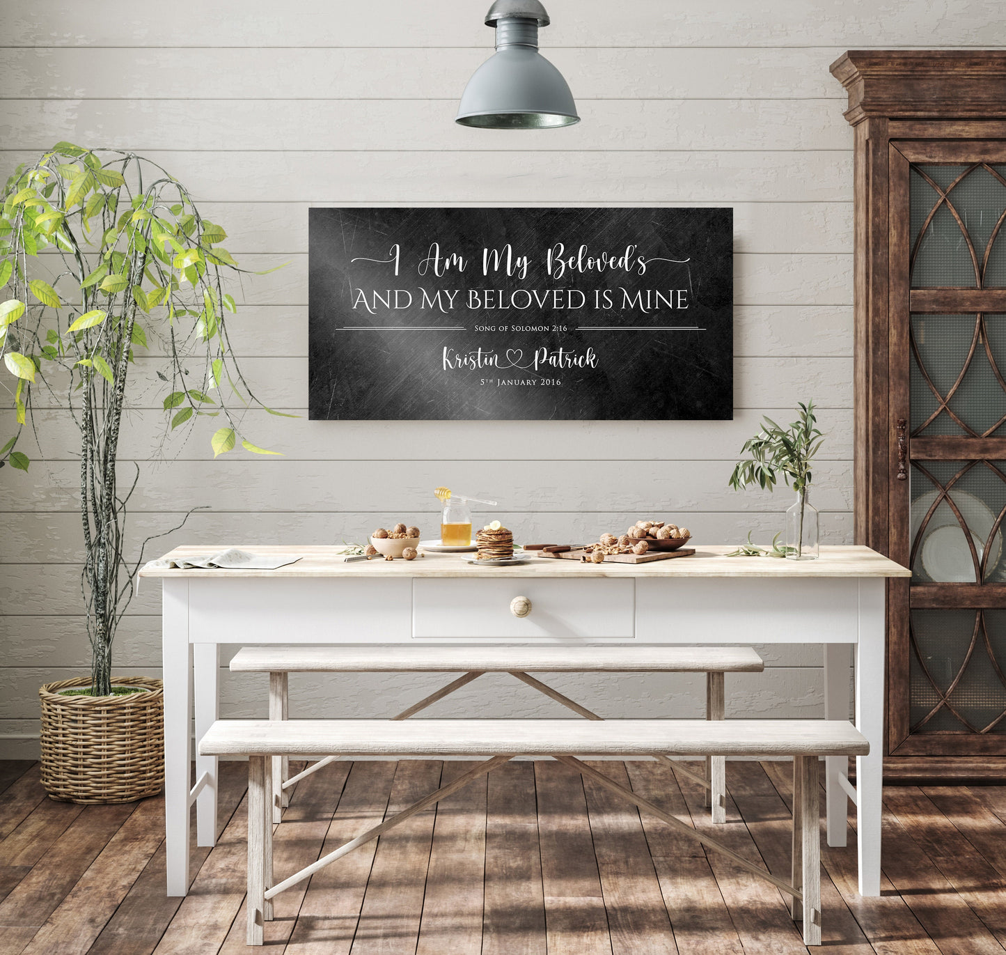 I Am My Beloved's Personalized Wood Couple's Sign - HoneycombProverbs - Signs - Christian Wall Art