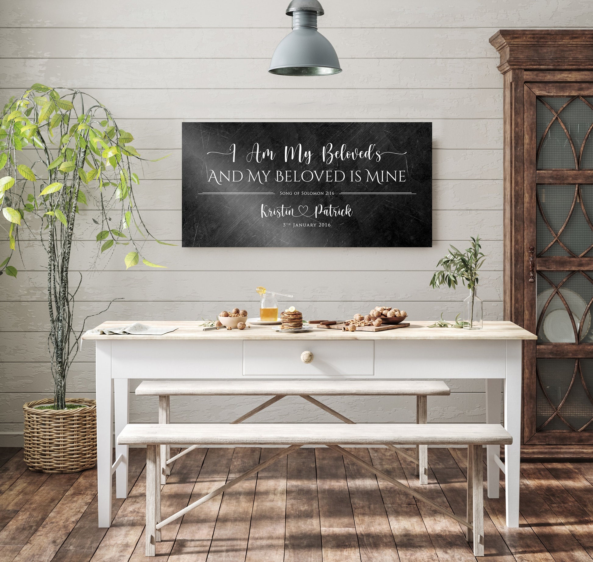 I Am My Beloved's Personalized Wood Couple's Sign - HoneycombProverbs - Signs - Christian Wall Art