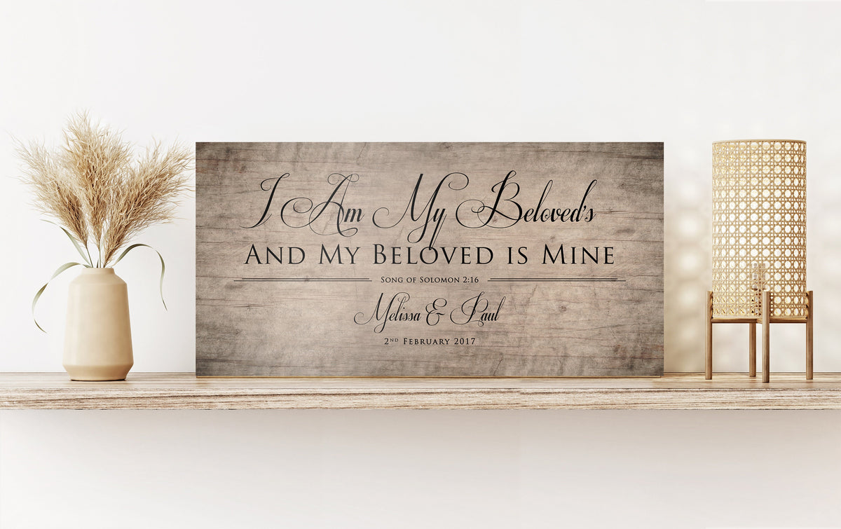Wood Anniversary Keepsake, I am my Beloved's - HoneycombProverbs - Signs - Christian Wall Art