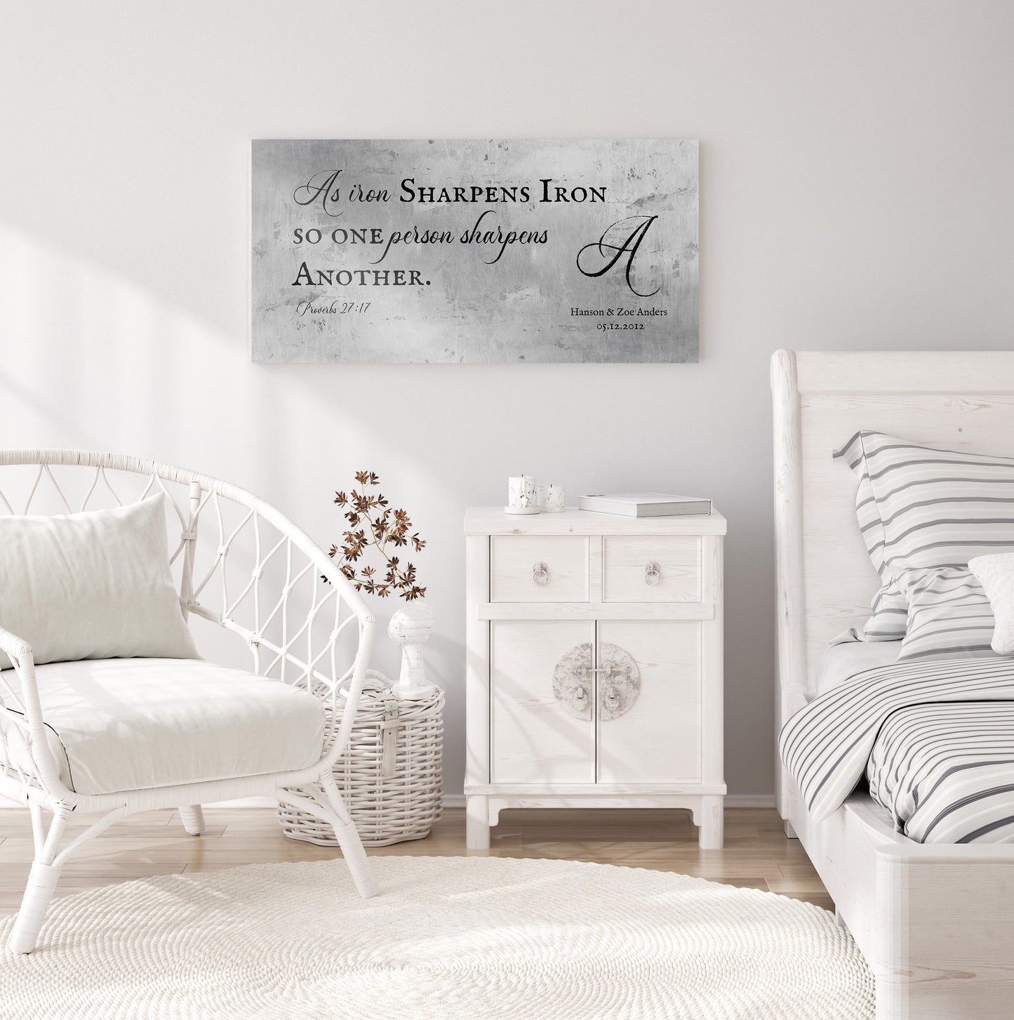 Proverbs 27:17 Monogrammed Sign on Tin - HoneycombProverbs - Signs - Tin and Aluminum Gifts