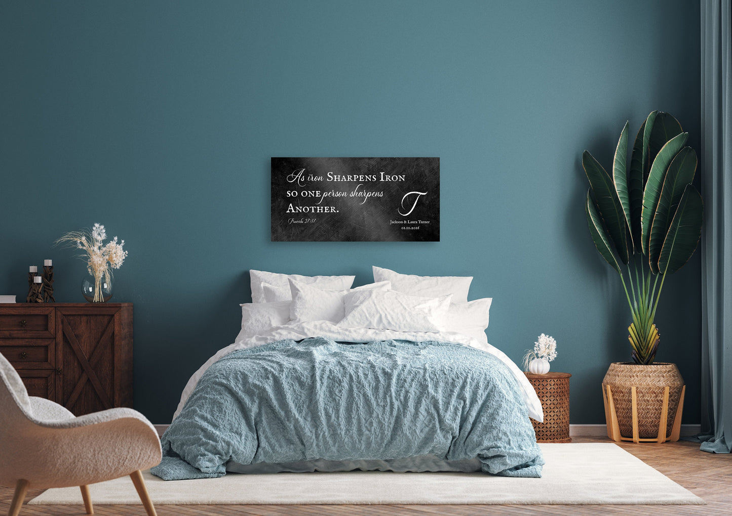 Iron Sharpens Iron Personalized Couple's Gift - HoneycombProverbs - Signs - Christian Wall Art