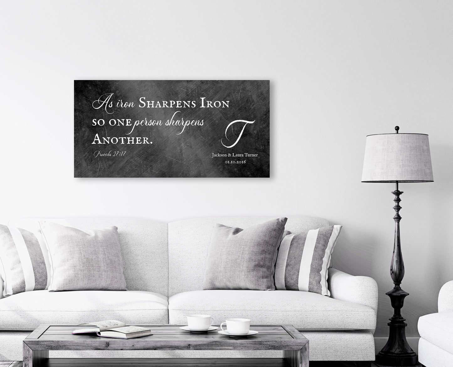 Iron Sharpens Iron Personalized Couple's Gift - HoneycombProverbs - Signs - Christian Wall Art