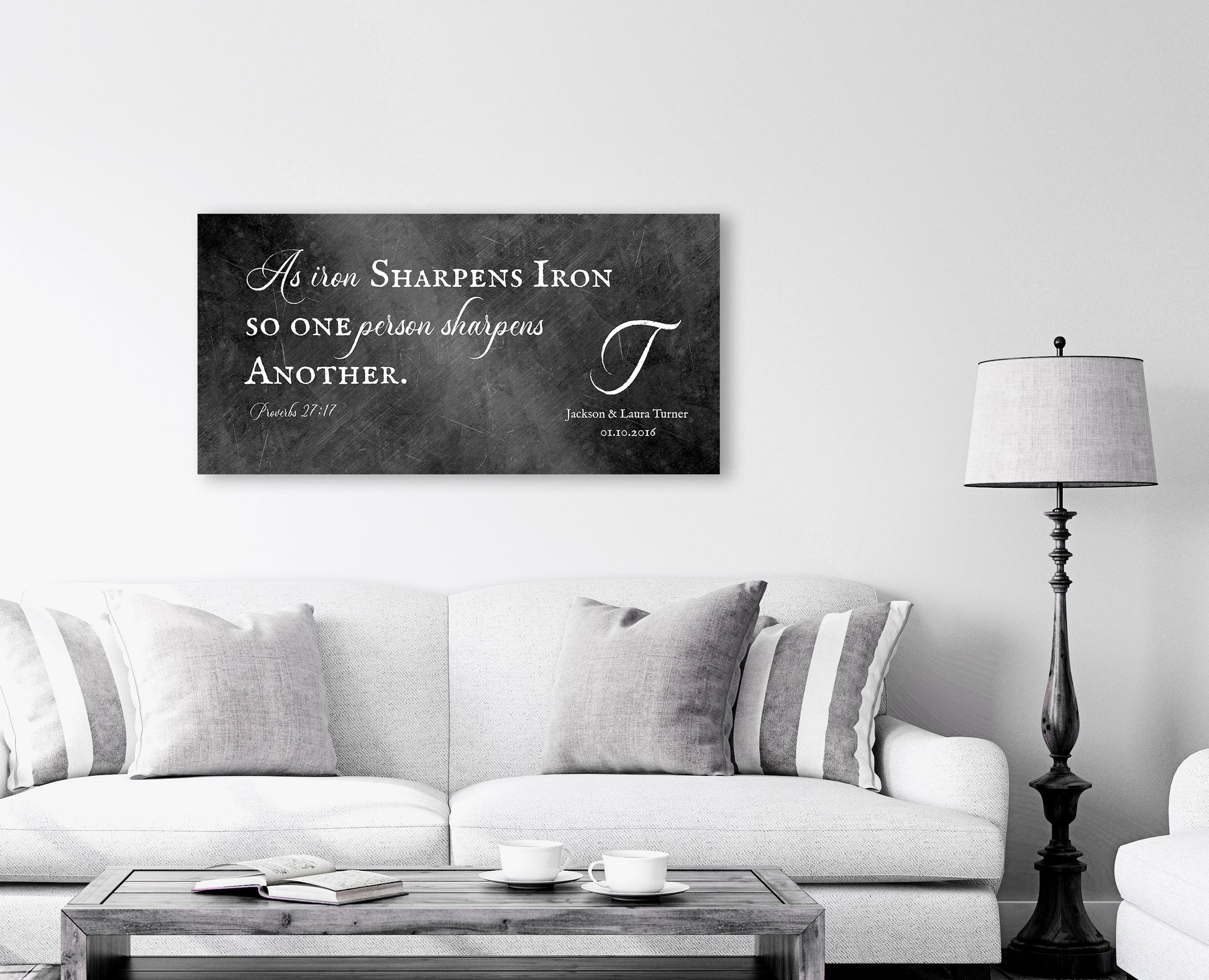 Iron Sharpens Iron Personalized Couple's Gift - HoneycombProverbs - Signs - Christian Wall Art