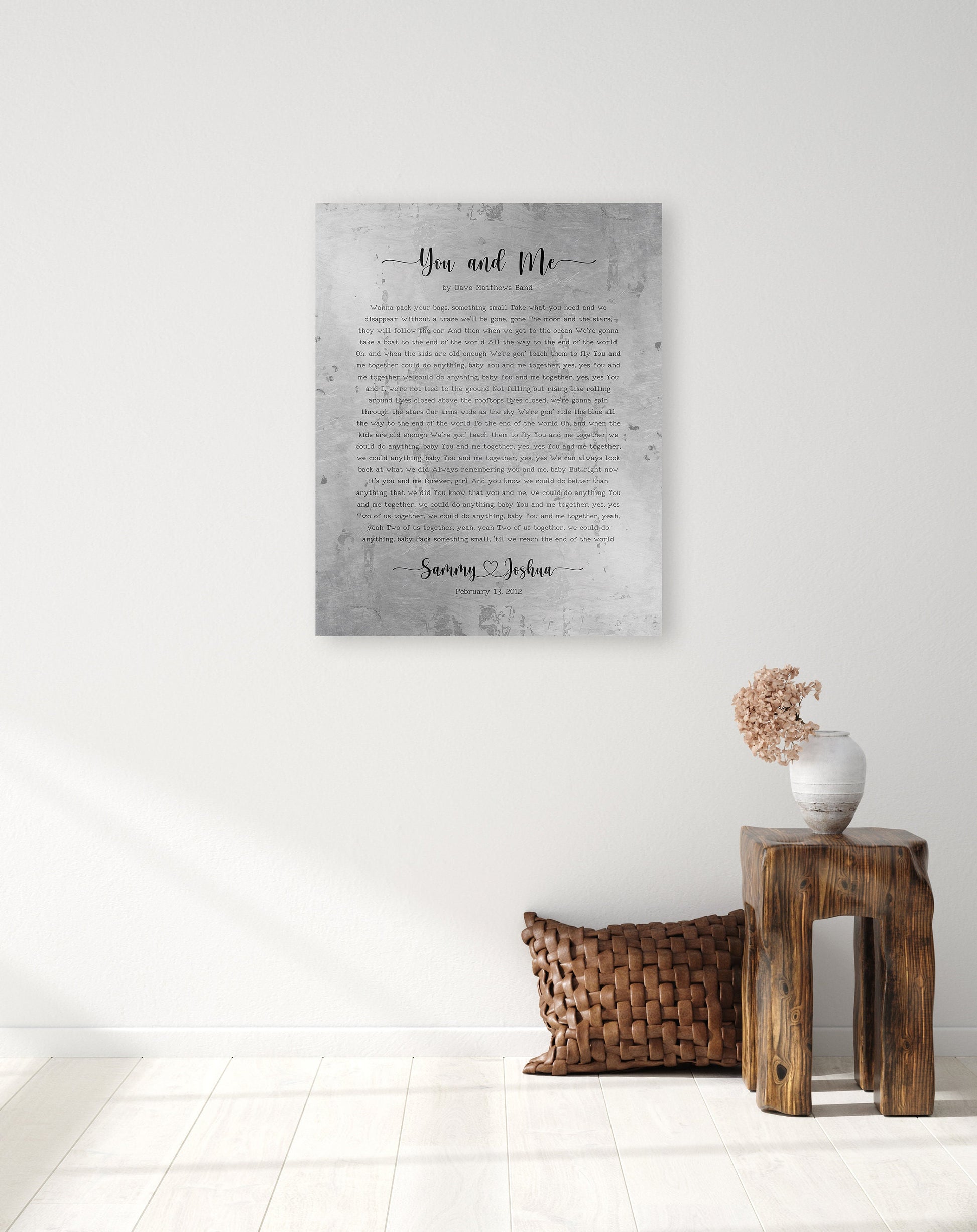 Rustic Hearts Sign Our First Dance on Tin - HoneycombProverbs - Signs - Vintage Lyrics Wall Art