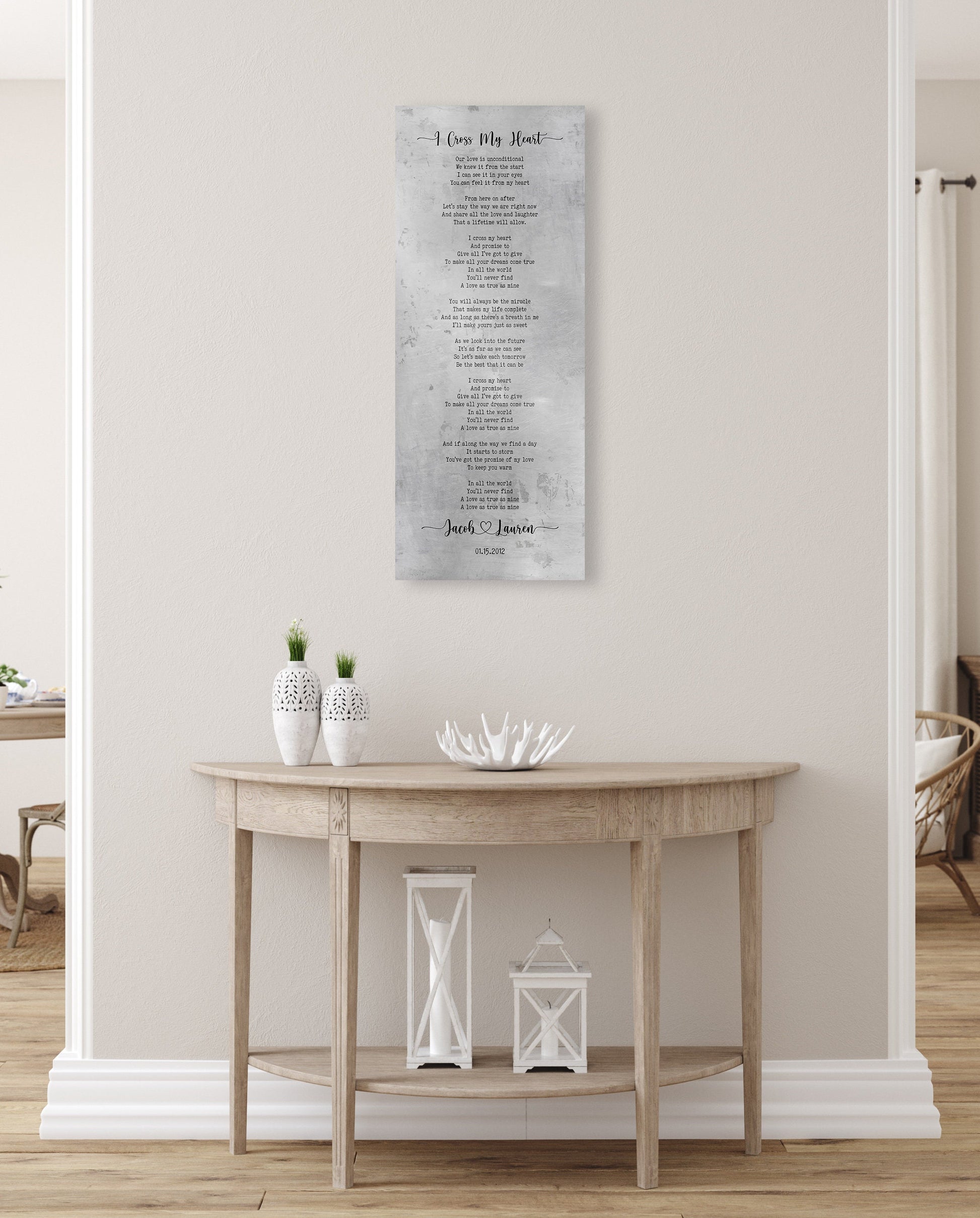 Tall Sign with Lyrics Tin Anniverary Keepsake - HoneycombProverbs - Signs - Tin Anniversary Gifts