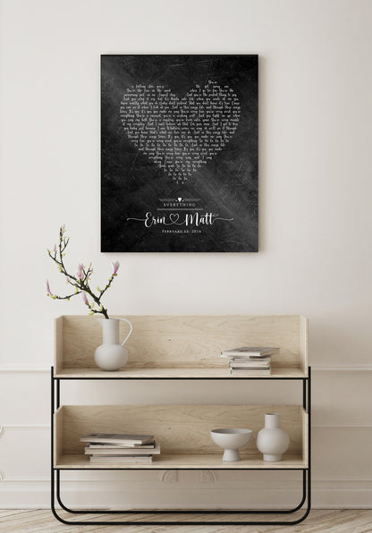 6 Year Anniversary Gift for Him, Song lyric sign - HoneycombProverbs - Signs - Iron Anniversary Gifts