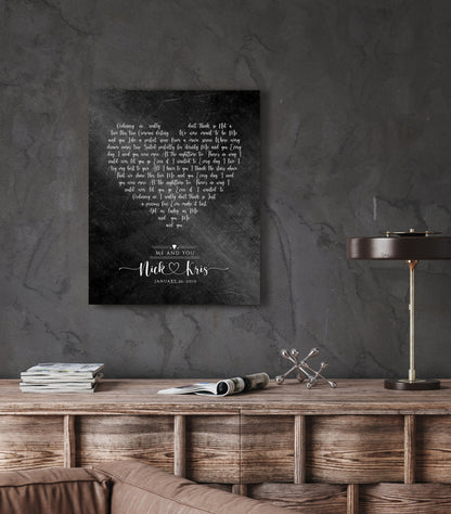 6 Year Anniversary Gift for Him, Song lyric sign - HoneycombProverbs - Signs - Iron Anniversary Gifts
