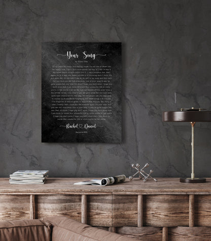 6th Anniversary Heart Connected Name Sign with Lyrics - HoneycombProverbs - Gifts For The Couple - Iron Anniversary Gifts