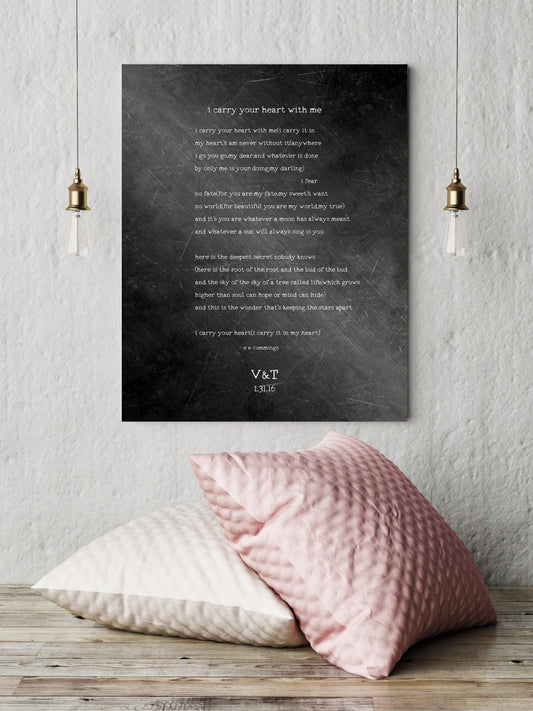 6th Anniversary Keepsake I Carry Your Heart with Me - HoneycombProverbs - Signs - 