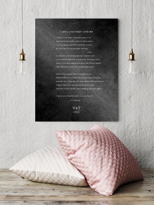 6th Anniversary Keepsake I Carry Your Heart with Me - HoneycombProverbs - Signs - 