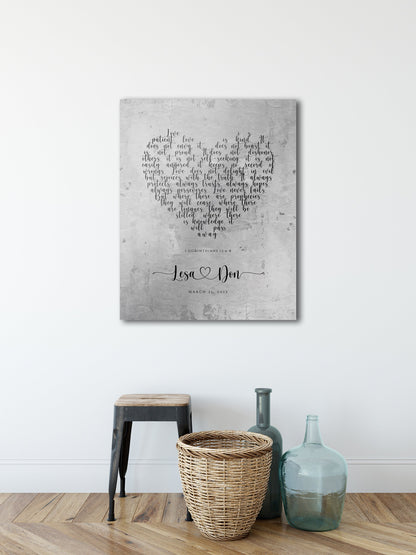 Rustic Heart Personalized "Love Never Fails" Wedding Sign - HoneycombProverbs - Signs - Tin and Aluminum Gifts