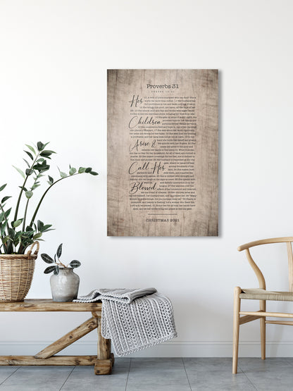 Proverbs 31 Wood Scripture Sign for Her - HoneycombProverbs - Signs - Christian Wall Art
