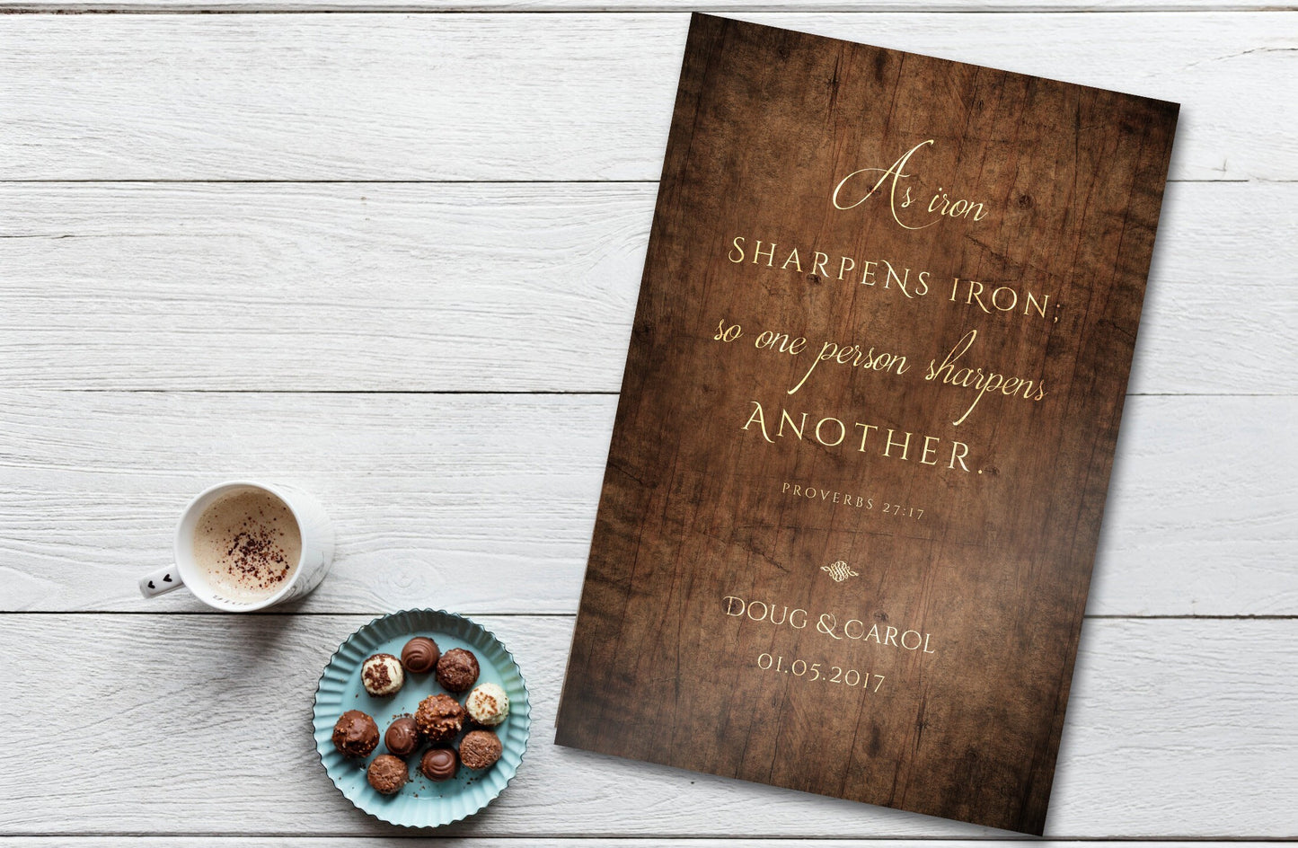 Proverbs 27:17 Couple's Christian Wedding Gift - HoneycombProverbs - Signs - Christian Wall Art