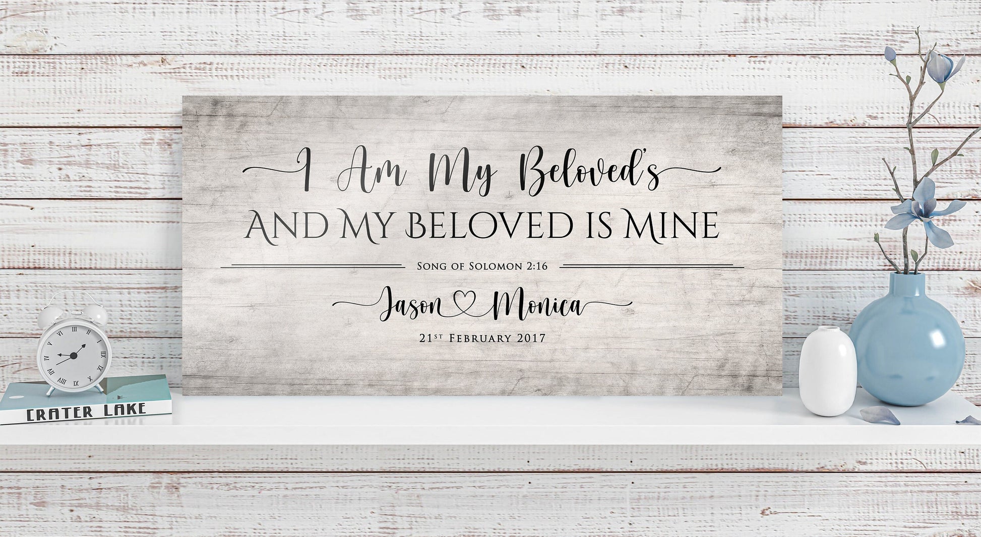 I Am My Beloved's Personalized Wood Couple's Sign - HoneycombProverbs - Signs - Christian Wall Art