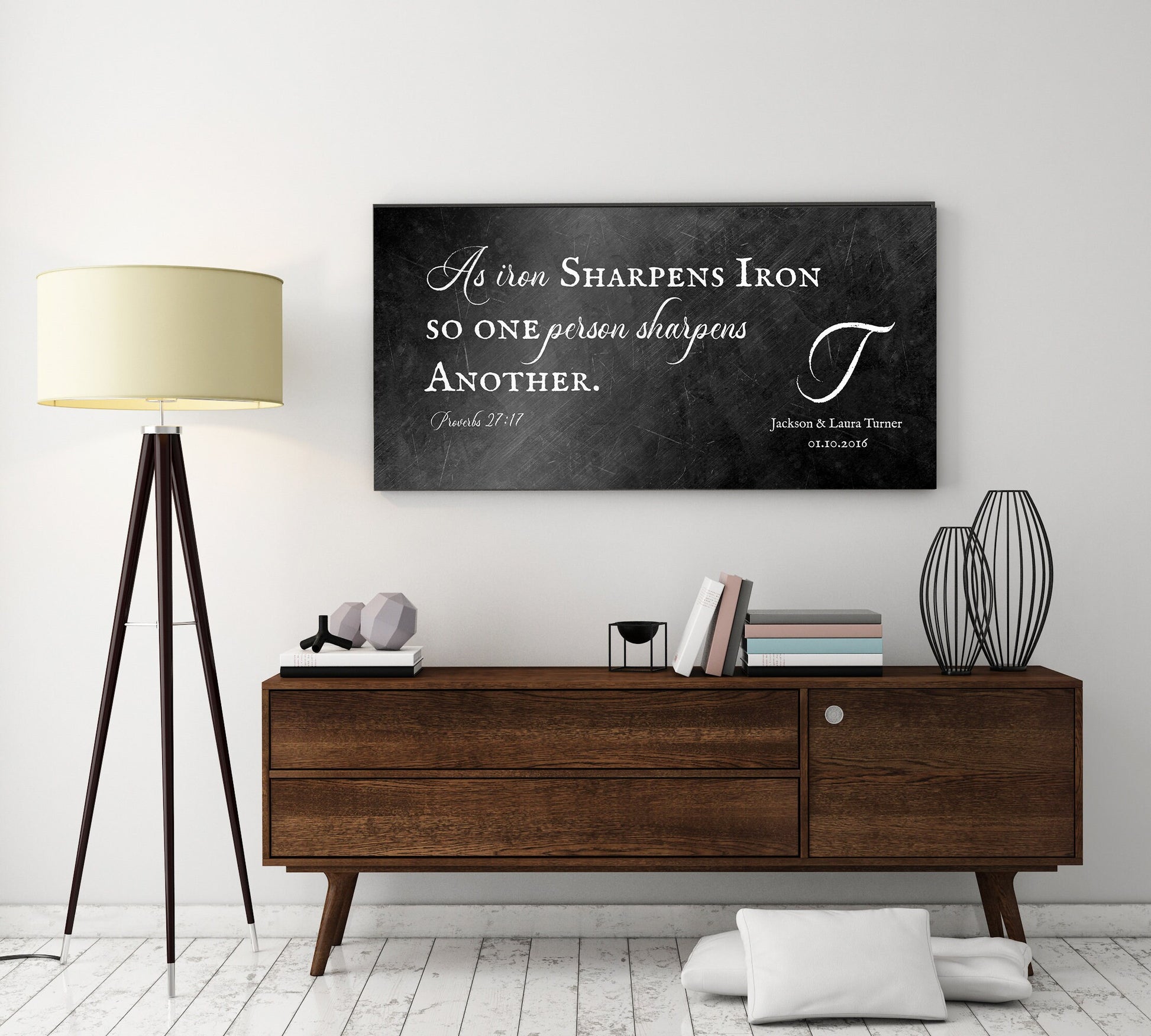 Iron Sharpens Iron Personalized Couple's Gift - HoneycombProverbs - Signs - Christian Wall Art