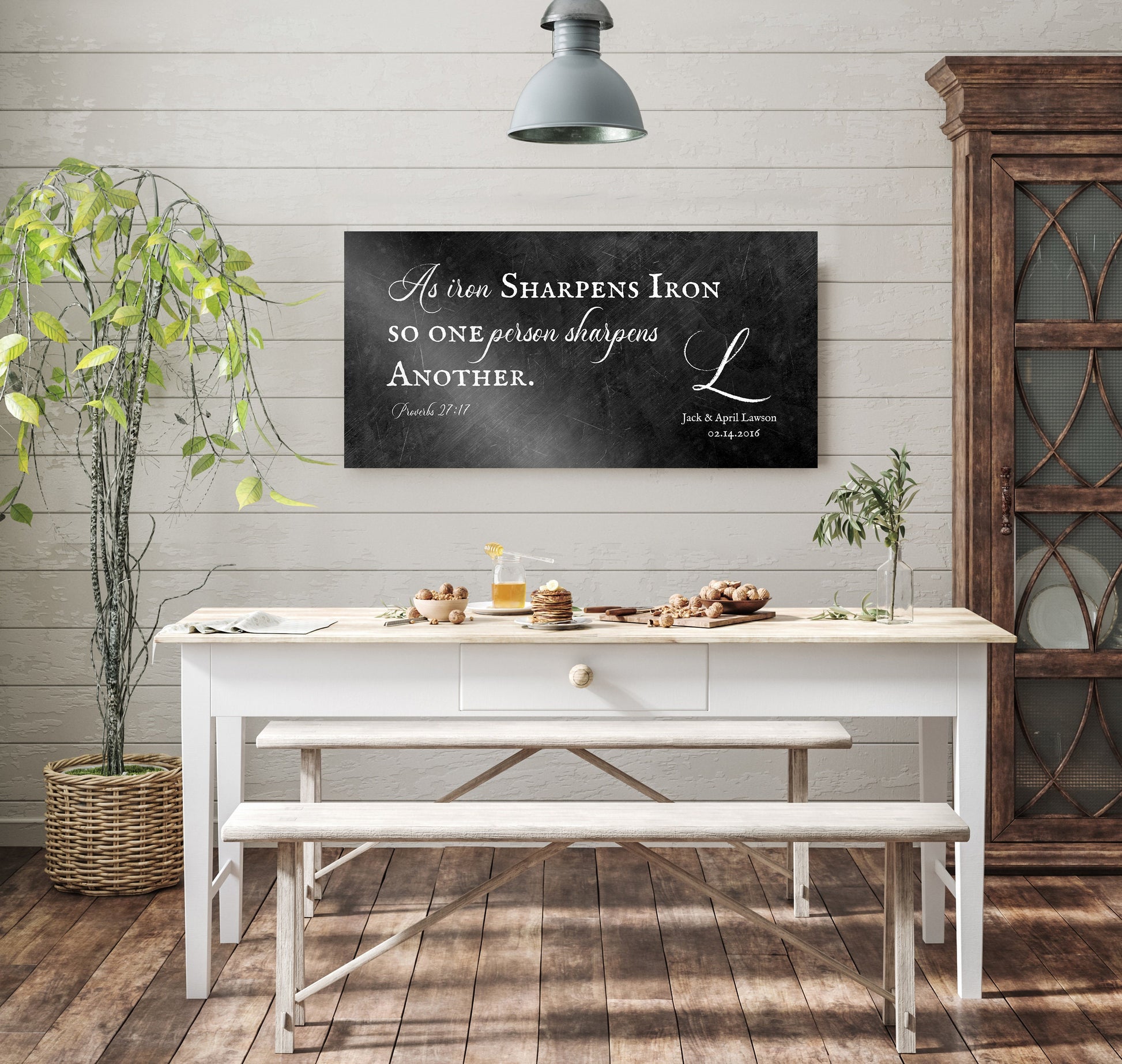 Iron Sharpens Iron Personalized Couple's Gift - HoneycombProverbs - Signs - Christian Wall Art