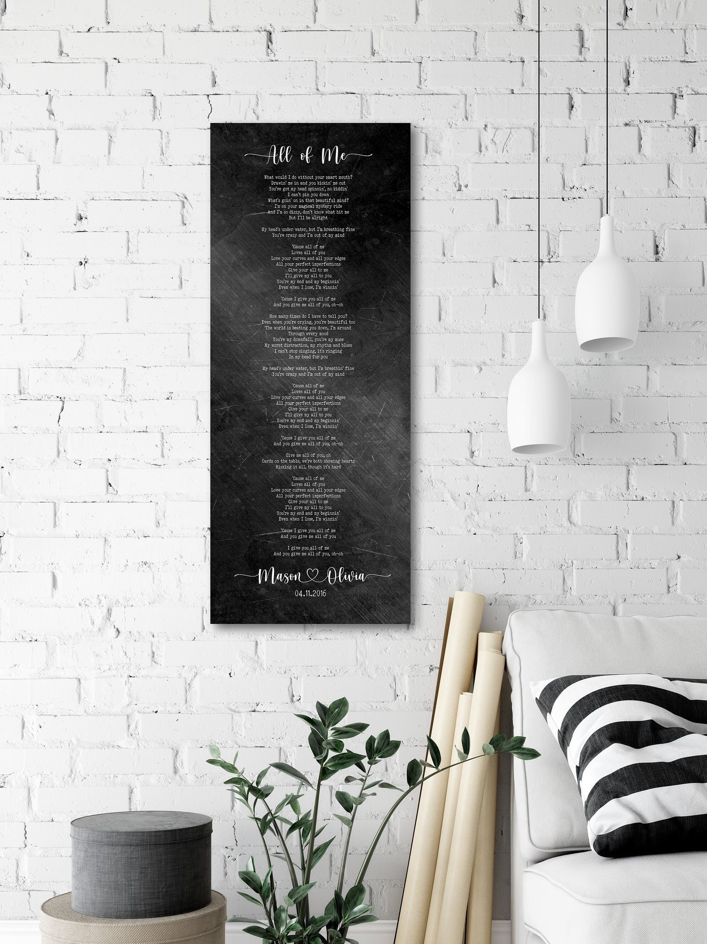 6th Anniversary Personalized Song Lyric Sign - HoneycombProverbs - Signs - Iron Anniversary Gifts