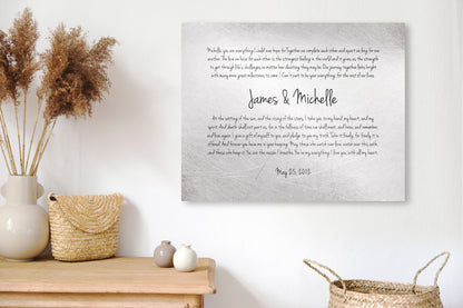 Romantic Tin Wedding Vow His and Her Art - HoneycombProverbs - Signs - Tin and Aluminum Gifts