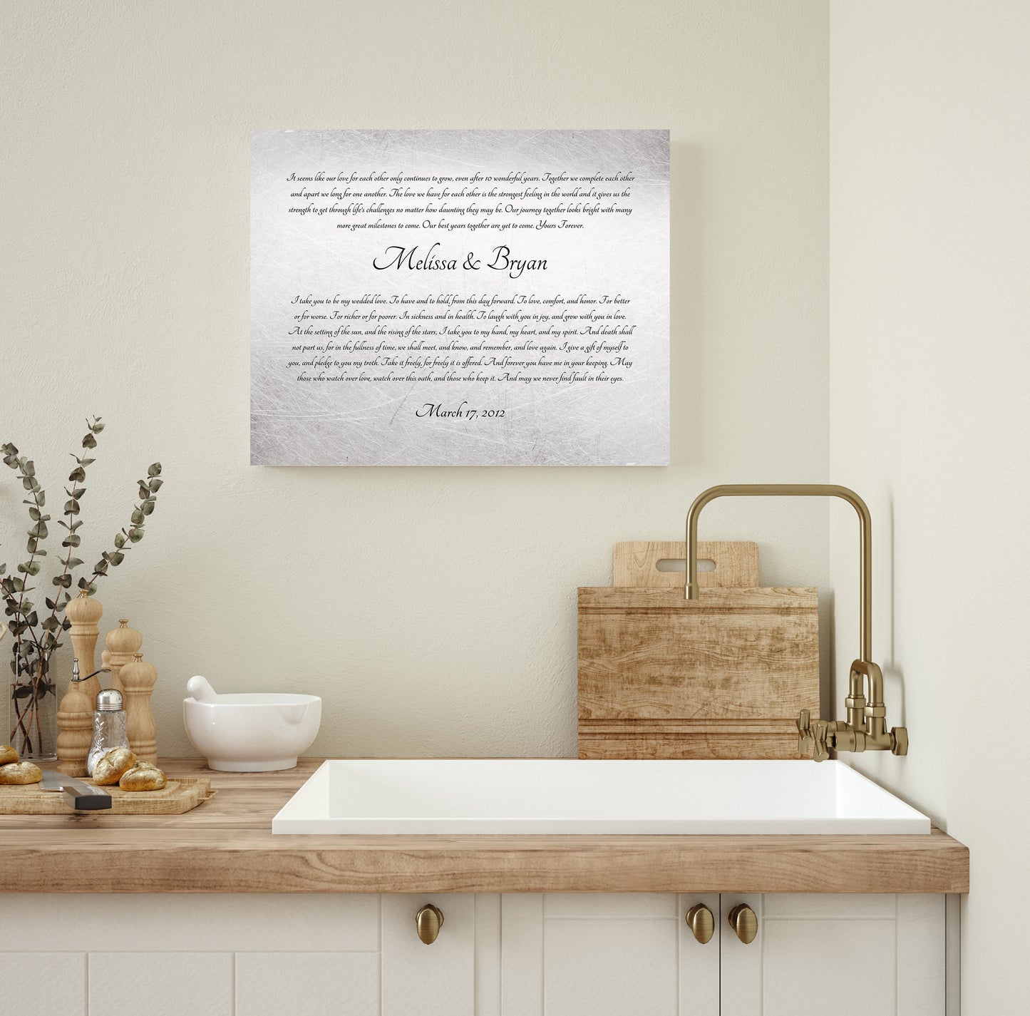 Tin Anniversary Gift, Large Wedding Vow Sign - HoneycombProverbs - Signs - Tin and Aluminum Gifts