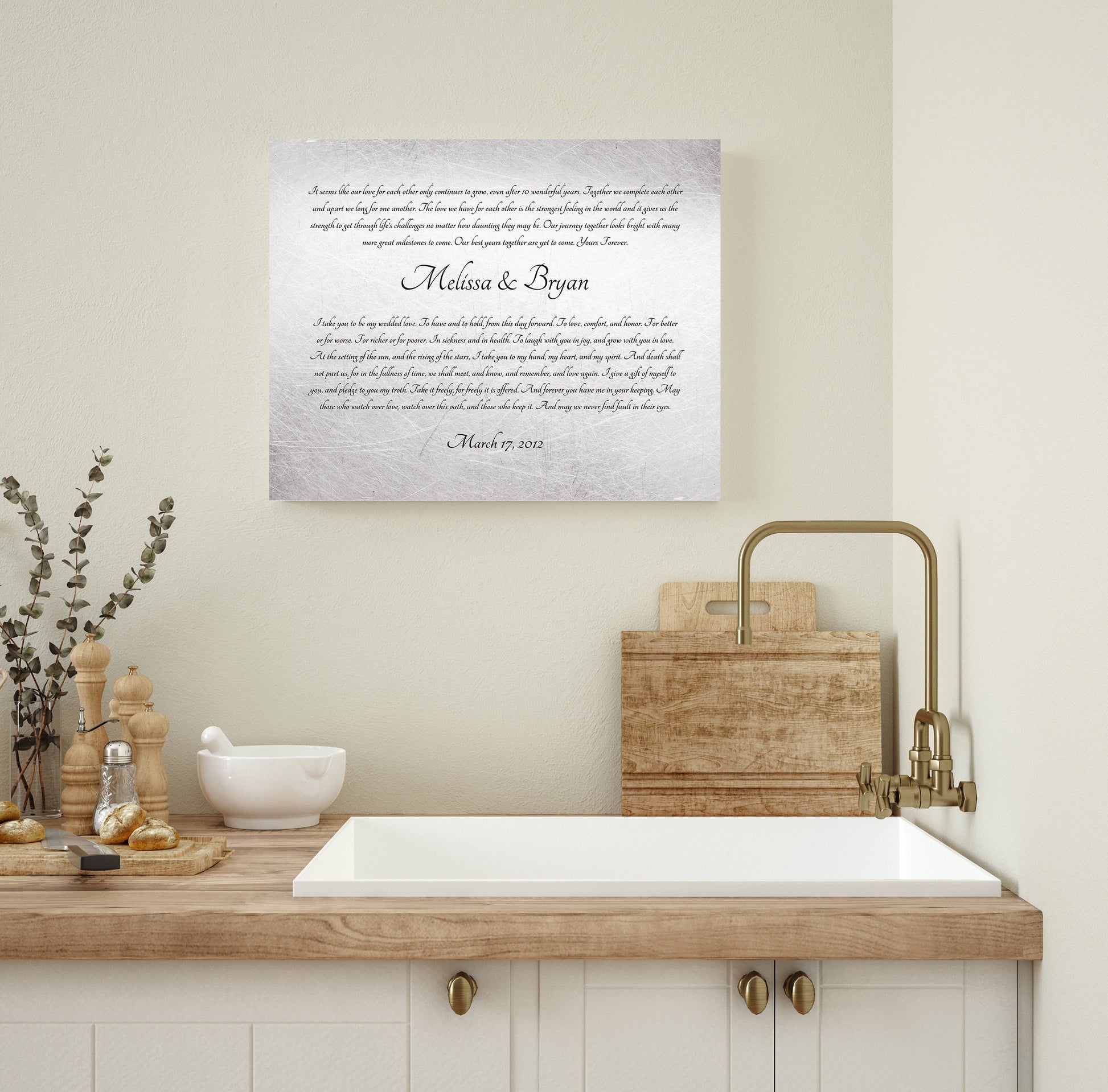 Wedding Vows on Tin, Wedding Vow Sign - HoneycombProverbs - Signs - Tin and Aluminum Gifts