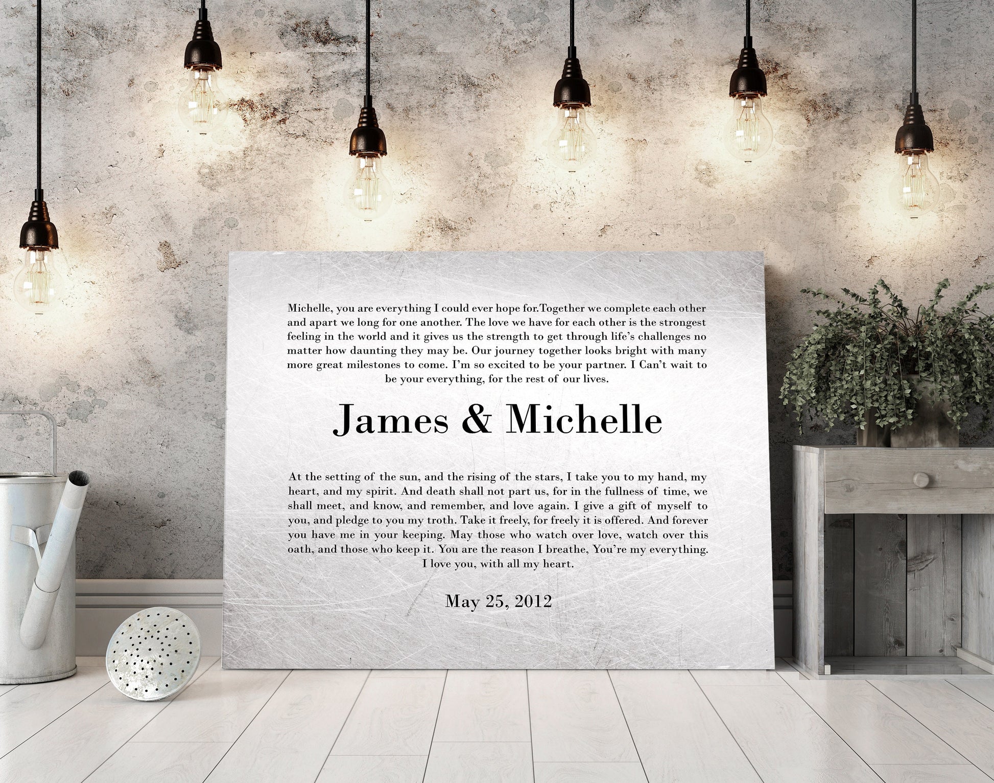 Wedding Vows on Tin, Wedding Vow Sign - HoneycombProverbs - Signs - Tin and Aluminum Gifts