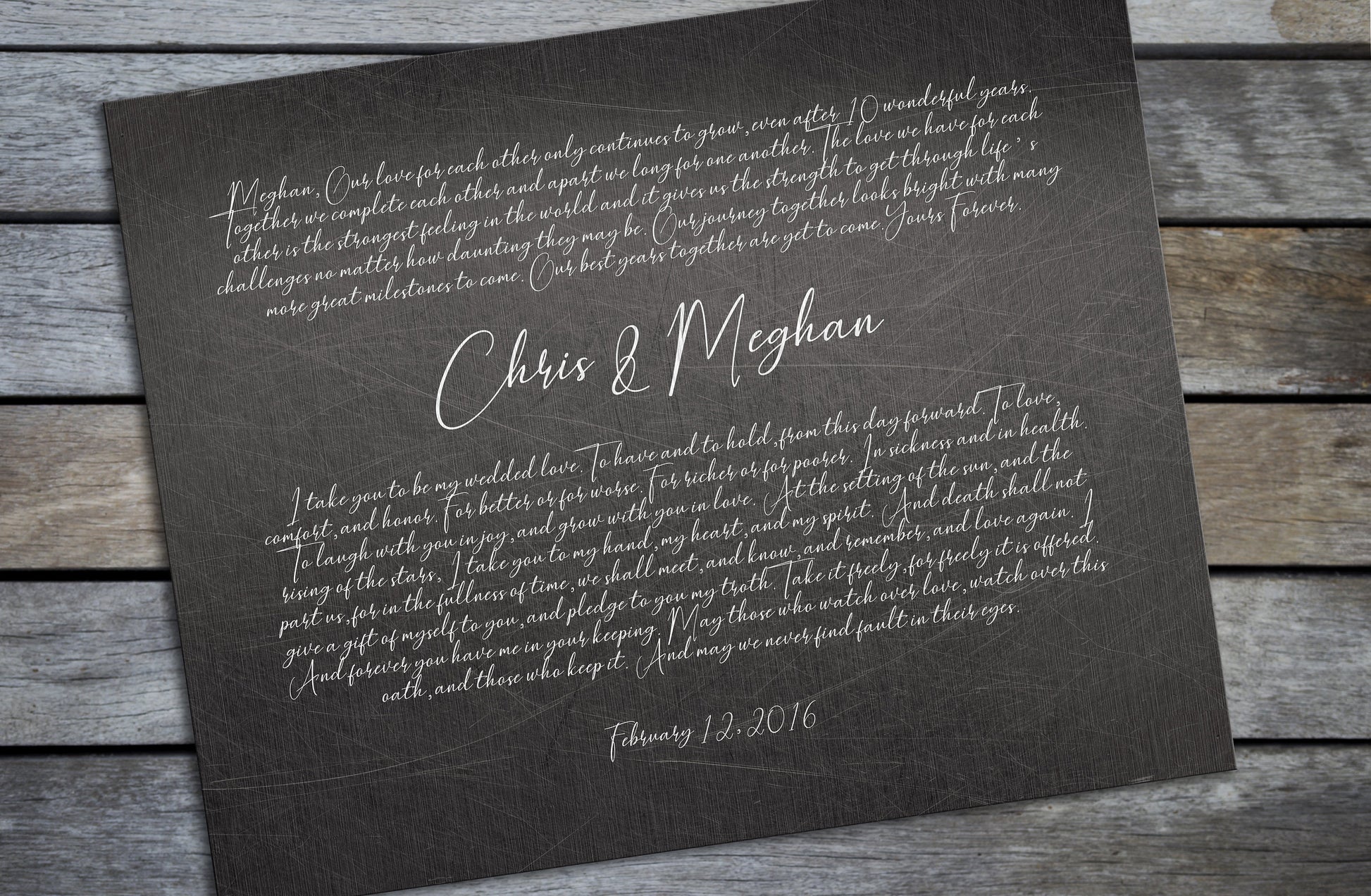 Custom Iron Veneer Wedding Vow Sign - HoneycombProverbs - Signs - Iron Anniversary Gifts