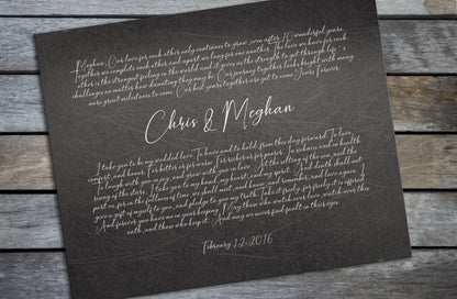 Custom Iron Veneer Wedding Vow Sign - HoneycombProverbs - Signs - Iron Anniversary Gifts