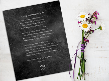 6th Anniversary Keepsake I Carry Your Heart with Me - HoneycombProverbs - Signs - 