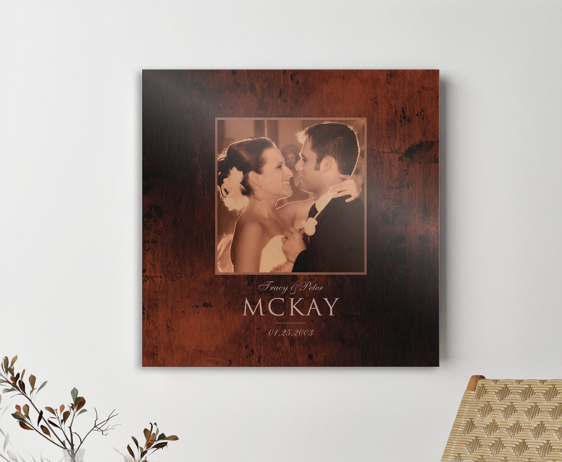 Burnished Bronze Anniversary Photo Plaque - HoneycombProverbs - Signs - Bronze Anniversary Gifts