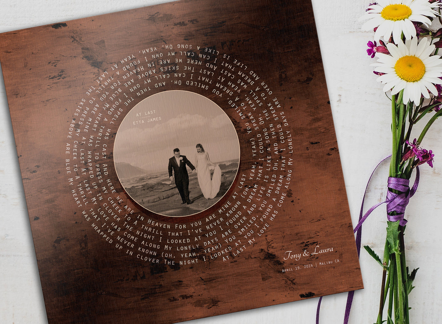 Personalized Mother of Groom Gift: Song Lyrics Photo Plaque - HoneycombProverbs - Signs - Record Album Lyrics Art