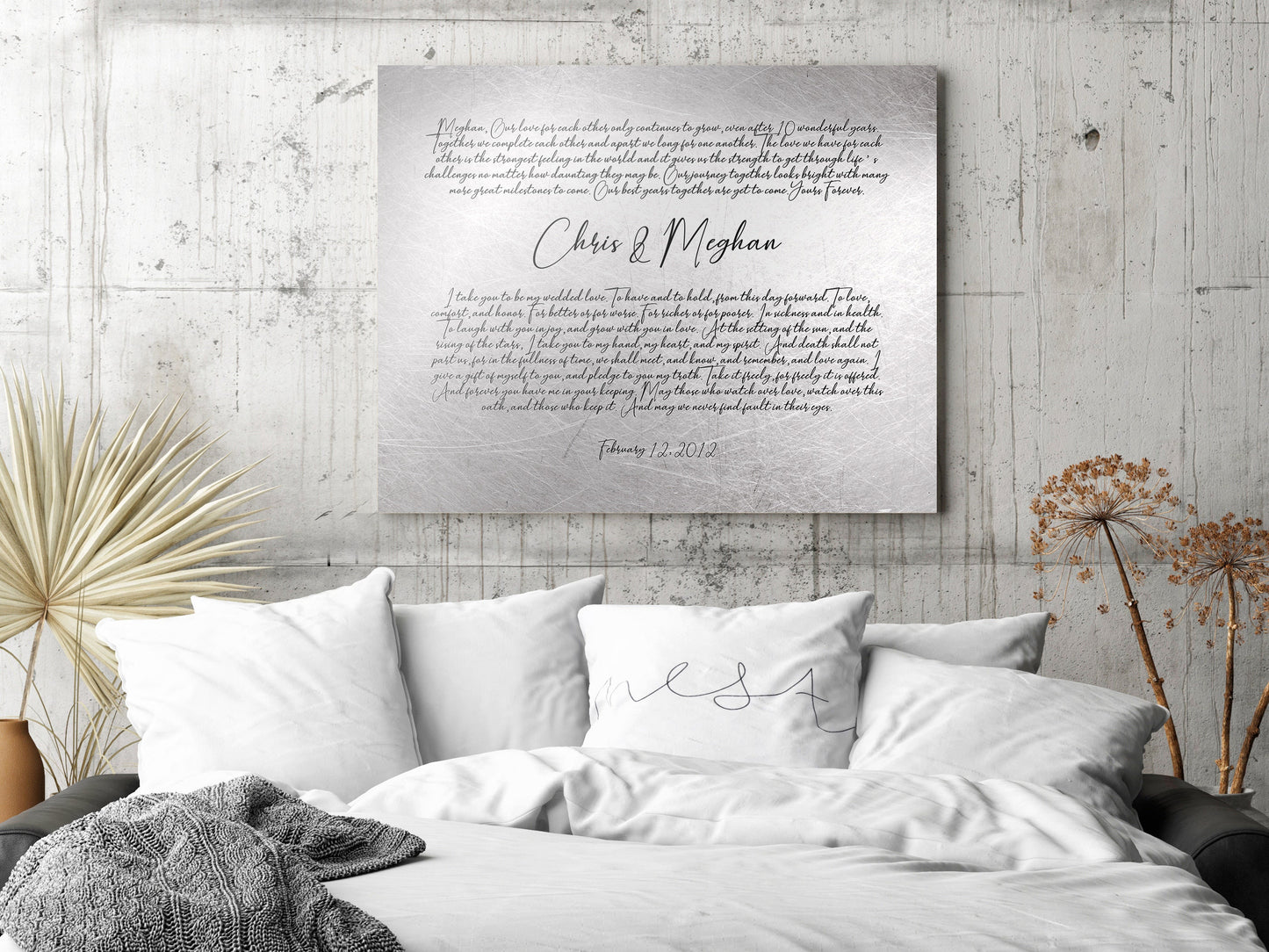 Romantic Tin Wedding Vow His and Her Art - HoneycombProverbs - Signs - Tin and Aluminum Gifts