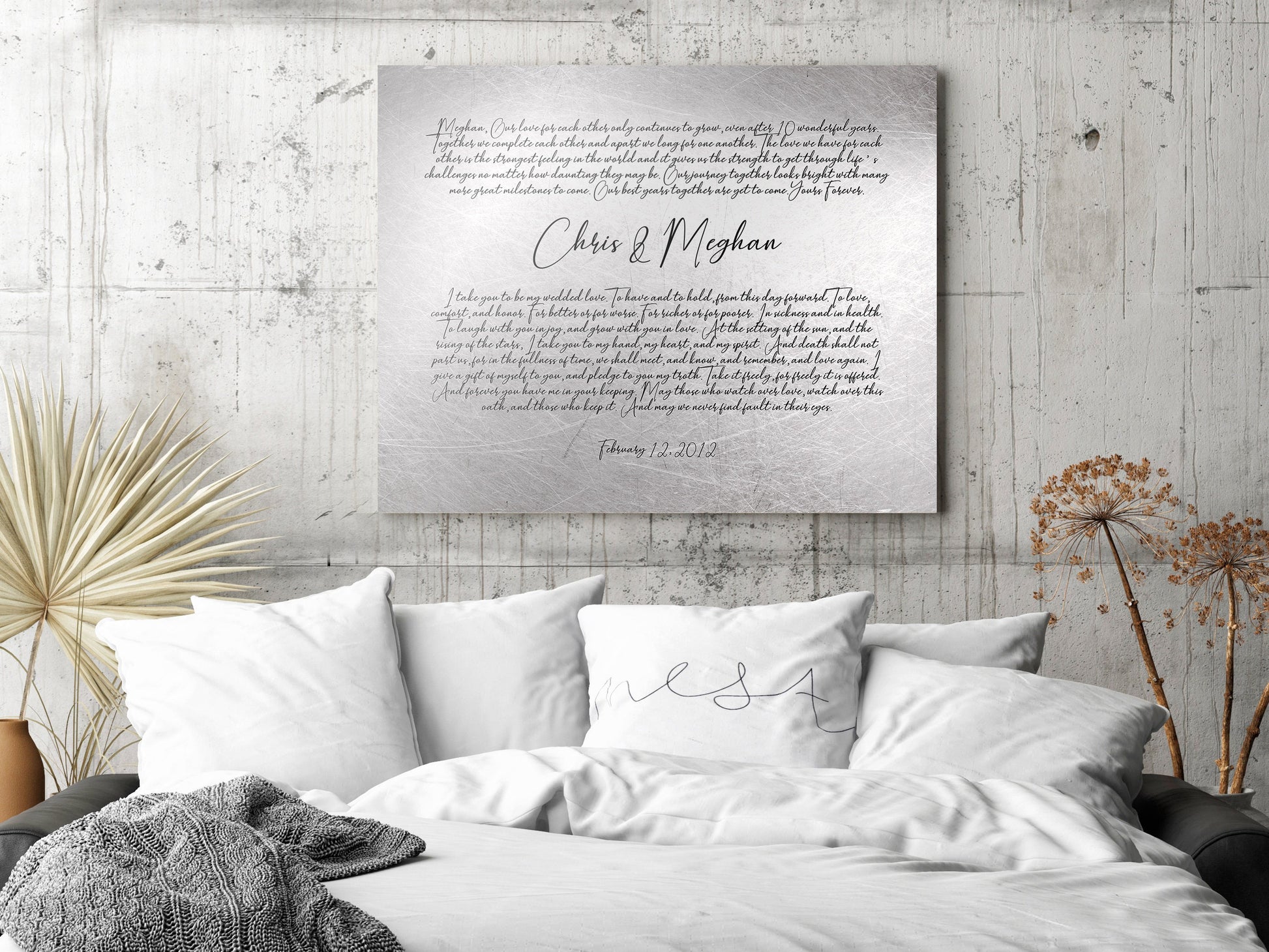 Romantic Tin Wedding Vow His and Her Art - HoneycombProverbs - Signs - Tin and Aluminum Gifts
