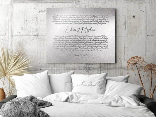 Wedding Vows on Tin, Wedding Vow Sign - HoneycombProverbs - Signs - Wedding Vow Wall Art