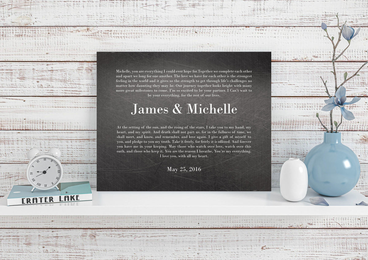 His & Her Modern Wedding Vow Art - HoneycombProverbs - Signs - Wedding Vow Wall Art