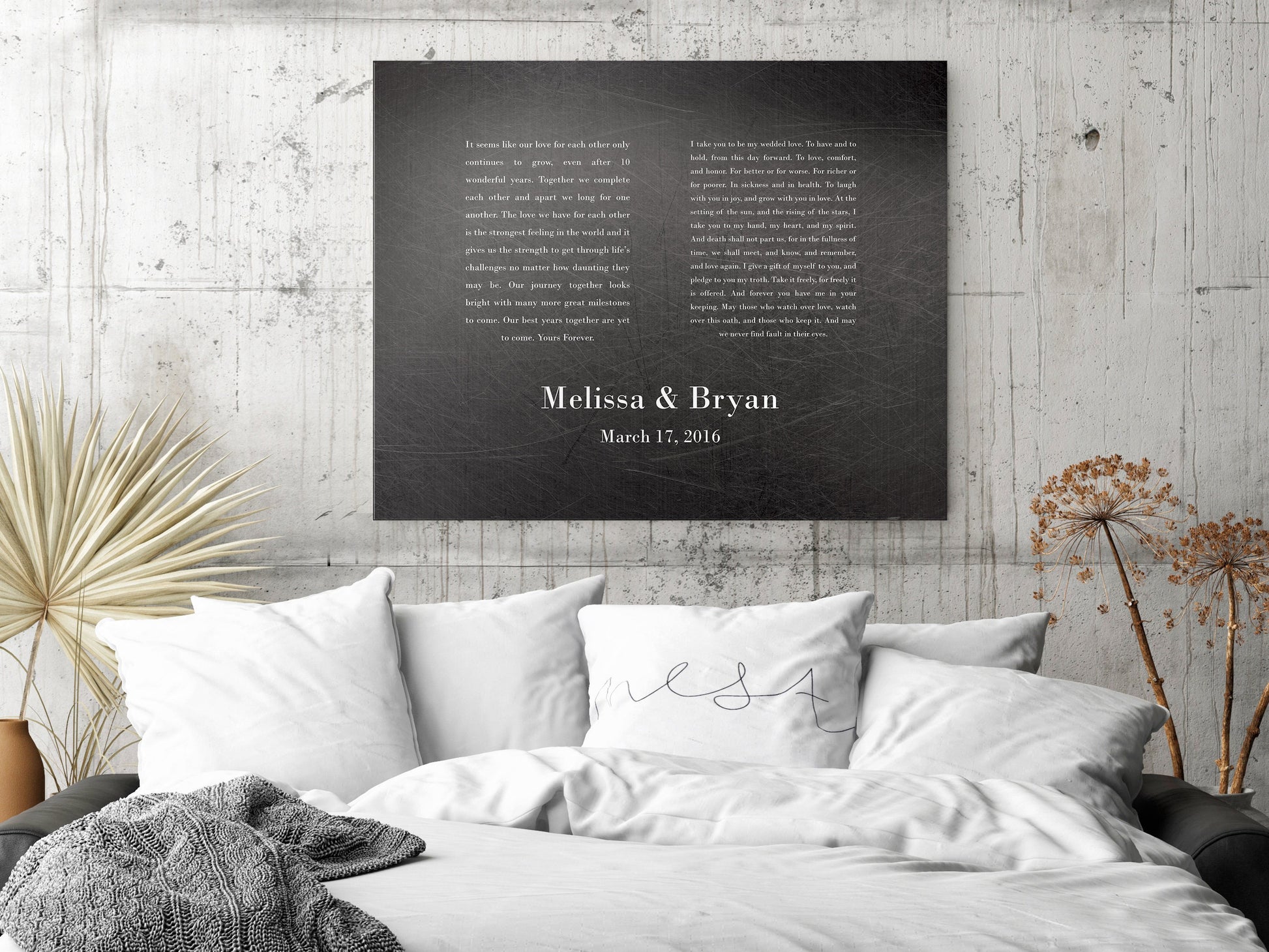 Wedding Vow Art, Wedding Vows on Iron - HoneycombProverbs - Signs - Wedding Vow Wall Art