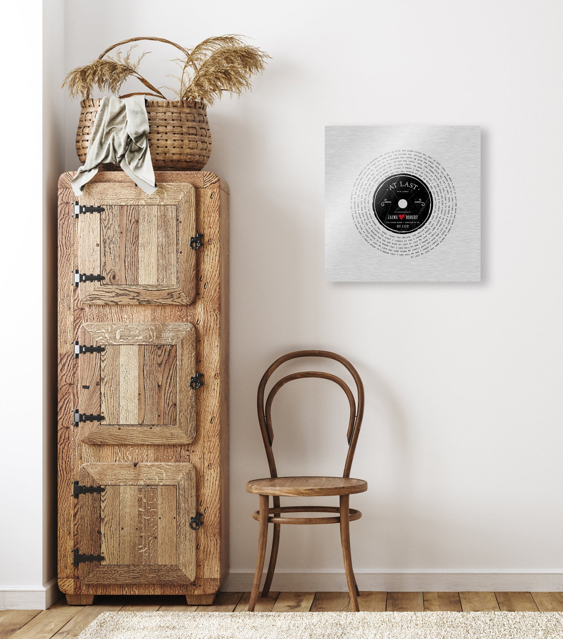 Ten Years Down LP Record Art - HoneycombProverbs - Wall Decor - Tin Anniversary Gifts