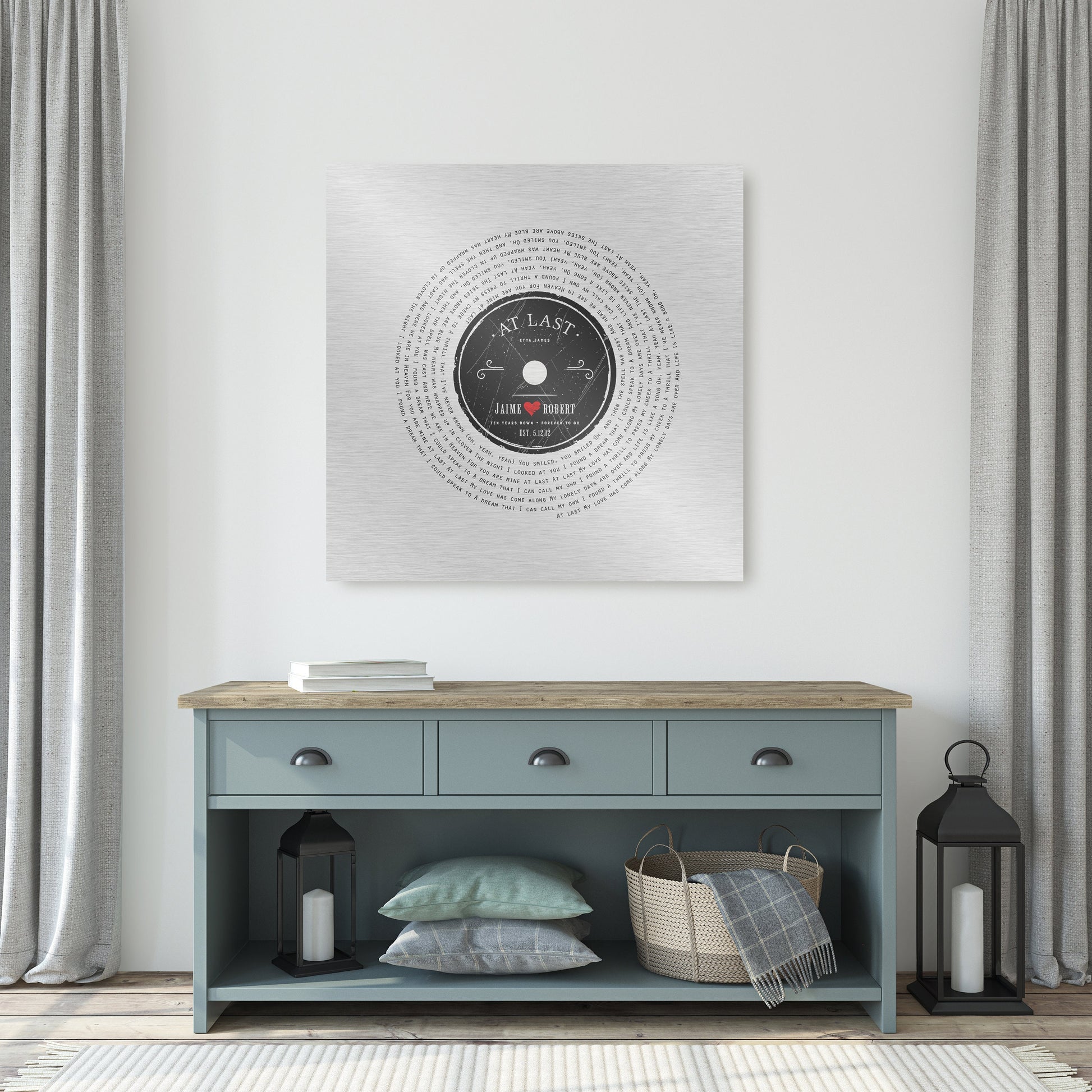 Ten Years Down LP Record Art - HoneycombProverbs - Wall Decor - Tin Anniversary Gifts