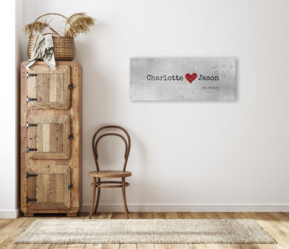 Personalized Tin Love Stamp Sign - HoneycombProverbs - Gifts For The Couple - Name Signs Wall Art