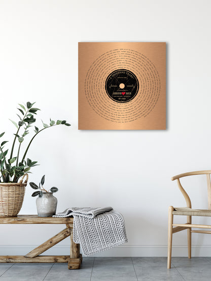Seven Years Down LP Record Art - HoneycombProverbs - Signs - Copper Anniversary Gifts