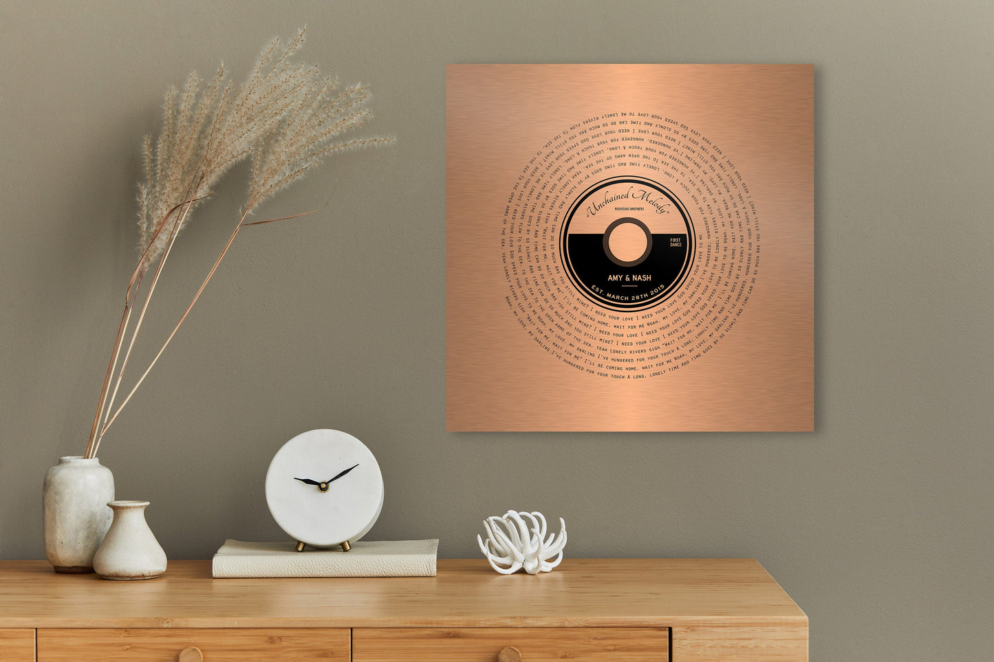 Custom Copper Lp Record Art - HoneycombProverbs - Signs - Copper Anniversary Gifts