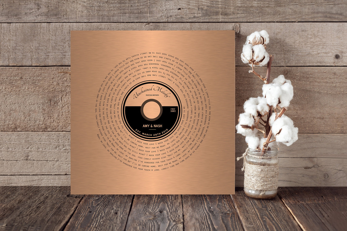 Custom Copper Lp Record Art - HoneycombProverbs - Signs - Copper Anniversary Gifts