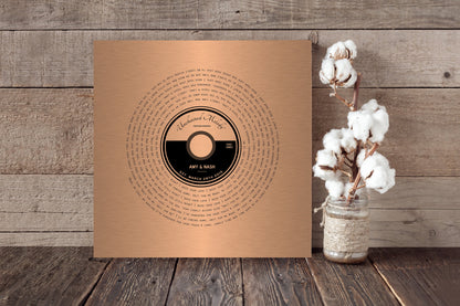 Custom Copper Lp Record Art - HoneycombProverbs - Signs - Copper Anniversary Gifts