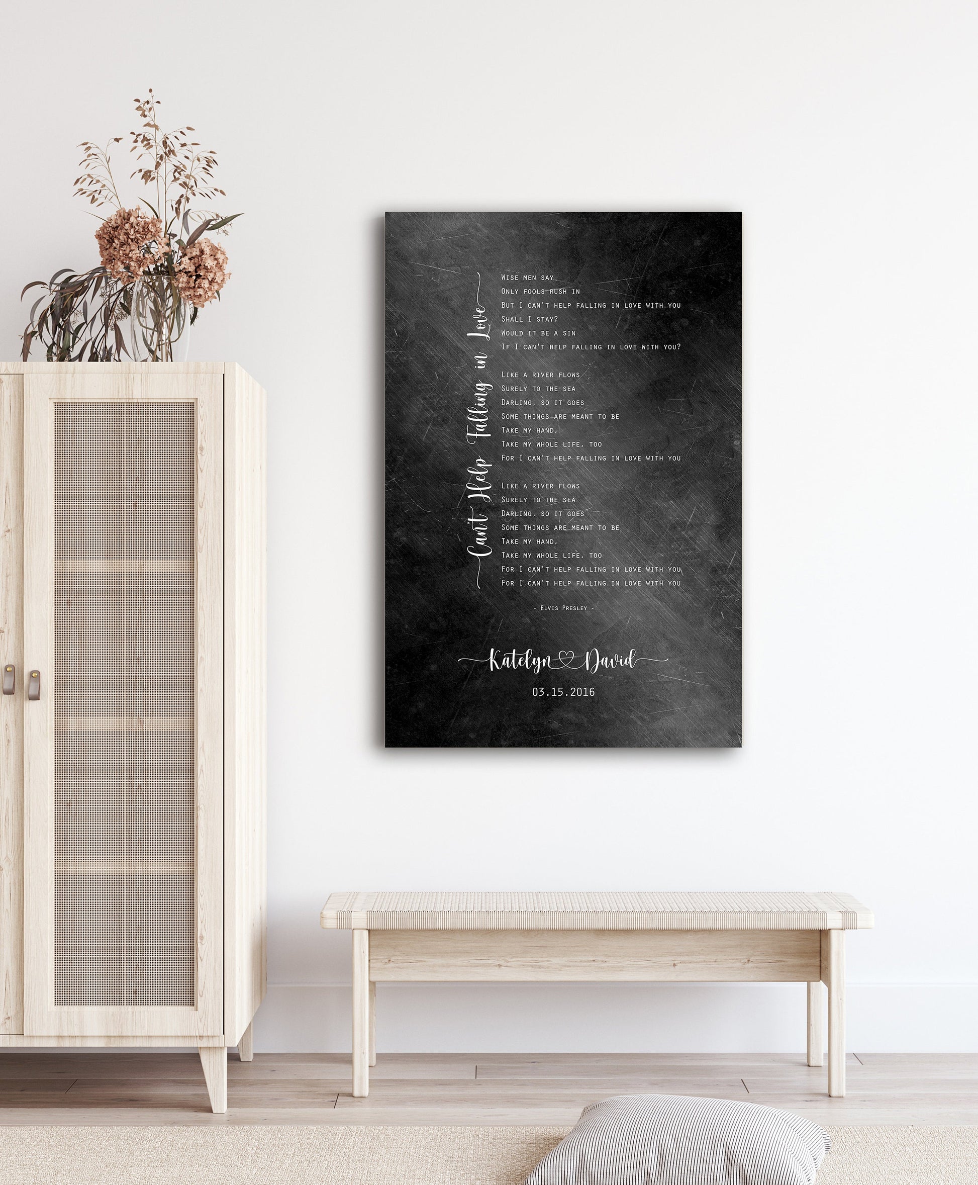 His & Her Custom Distressed Song Art - HoneycombProverbs - Signs - Iron Anniversary Gifts