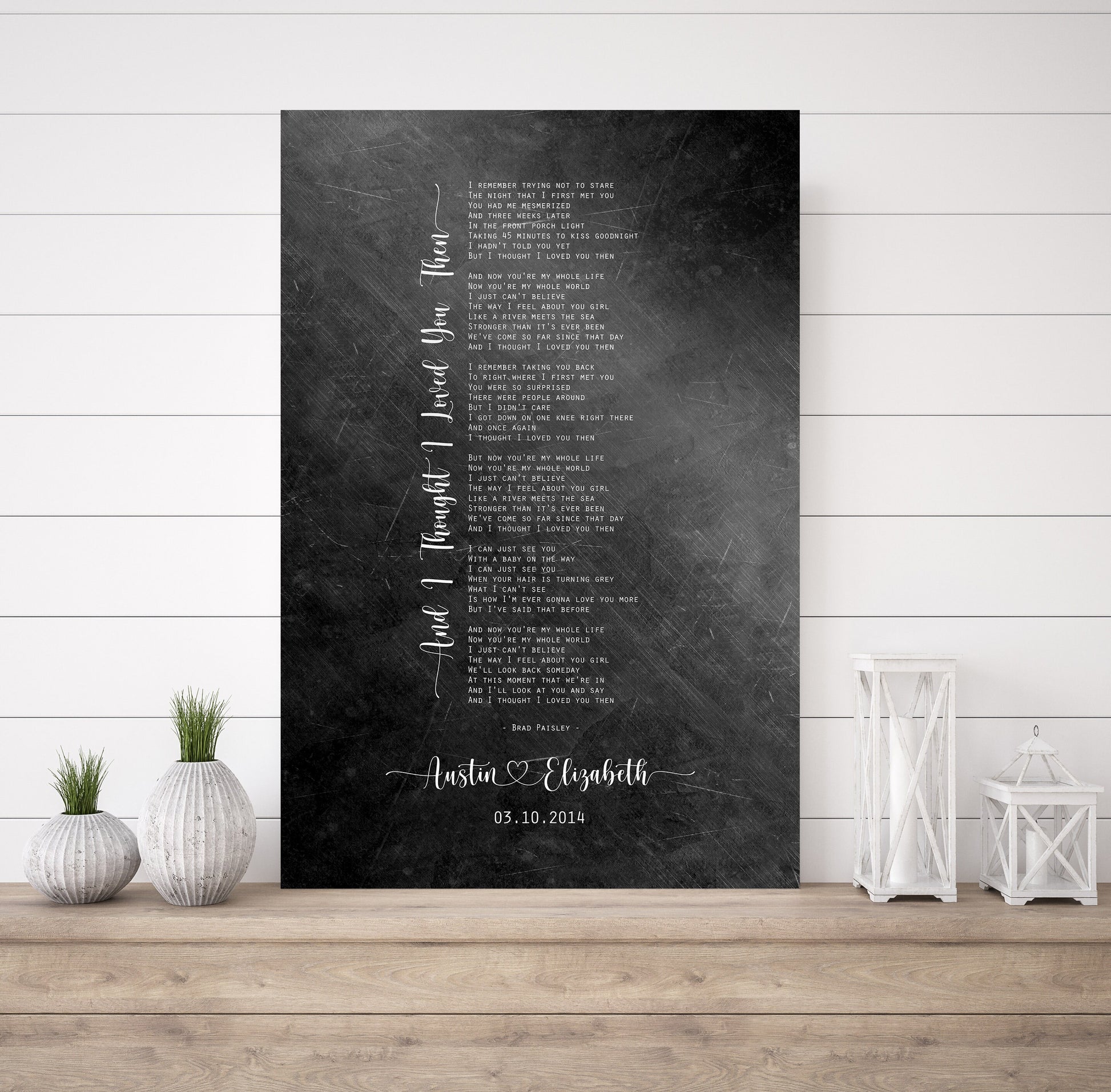 His & Her Custom Distressed Song Art - HoneycombProverbs - Signs - Iron Anniversary Gifts