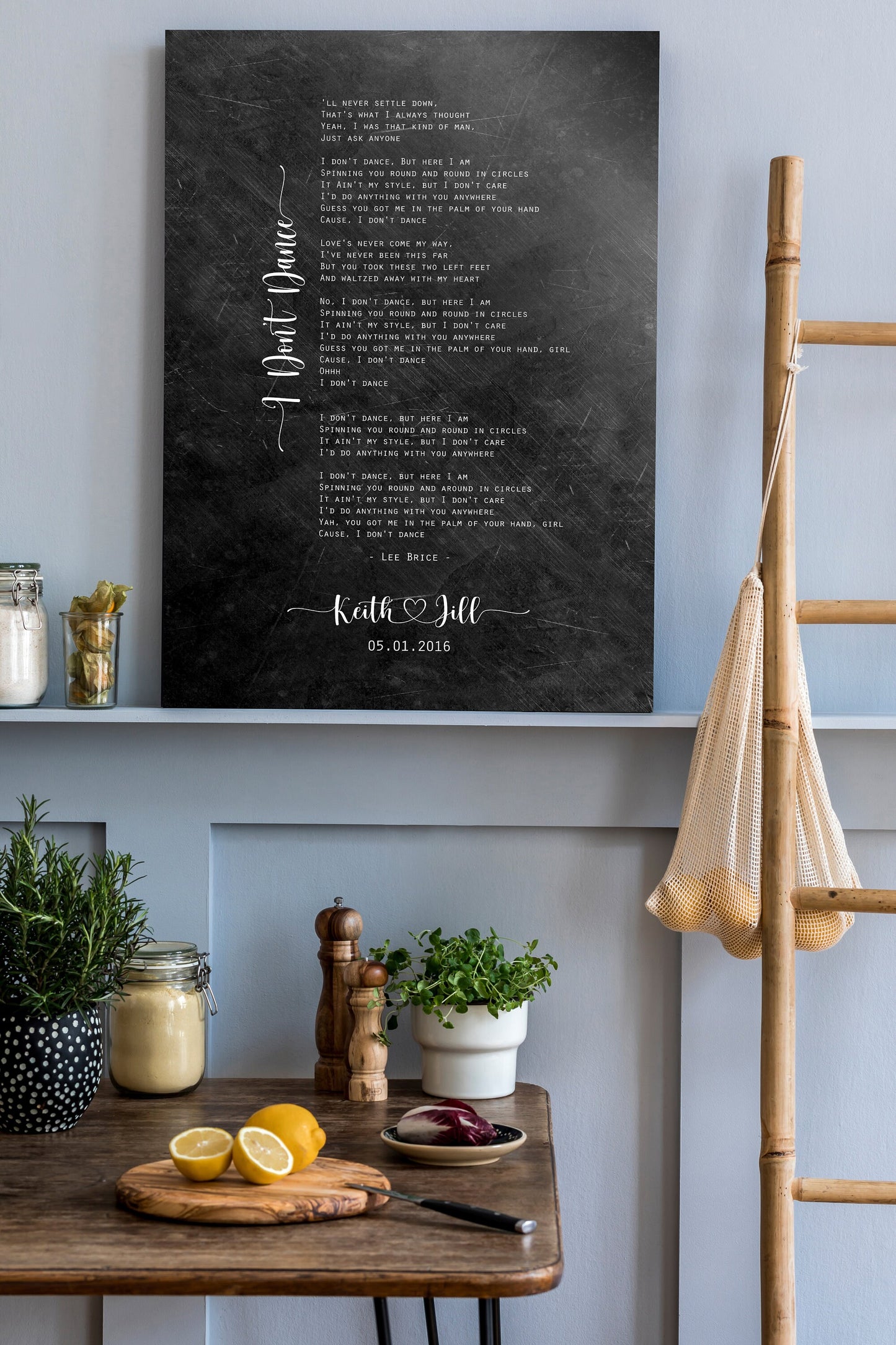 His & Her Custom Distressed Song Art - HoneycombProverbs - Signs - Iron Anniversary Gifts