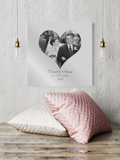 Photo Heart Tin Wall decor, 10th anniversary tin photo gift by Honeycomb Proverbs